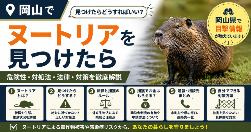 岡山県でヌートリアを見つけたら