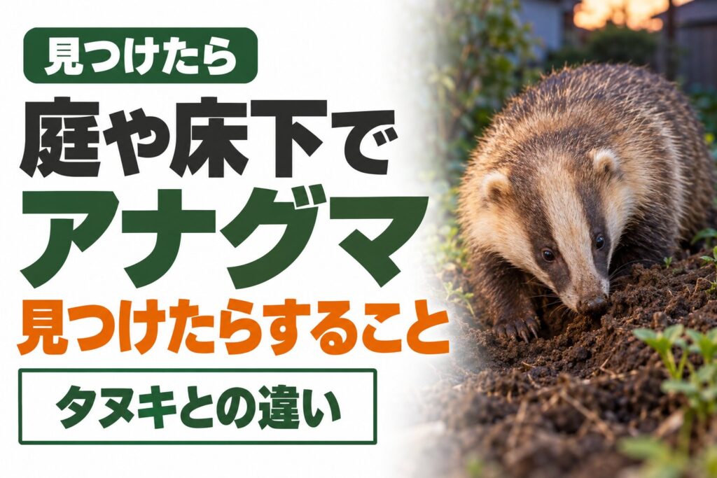 アナグマを見つけたらどうする？｜タヌキとの見分け方・被害・相談先をまとめて解説