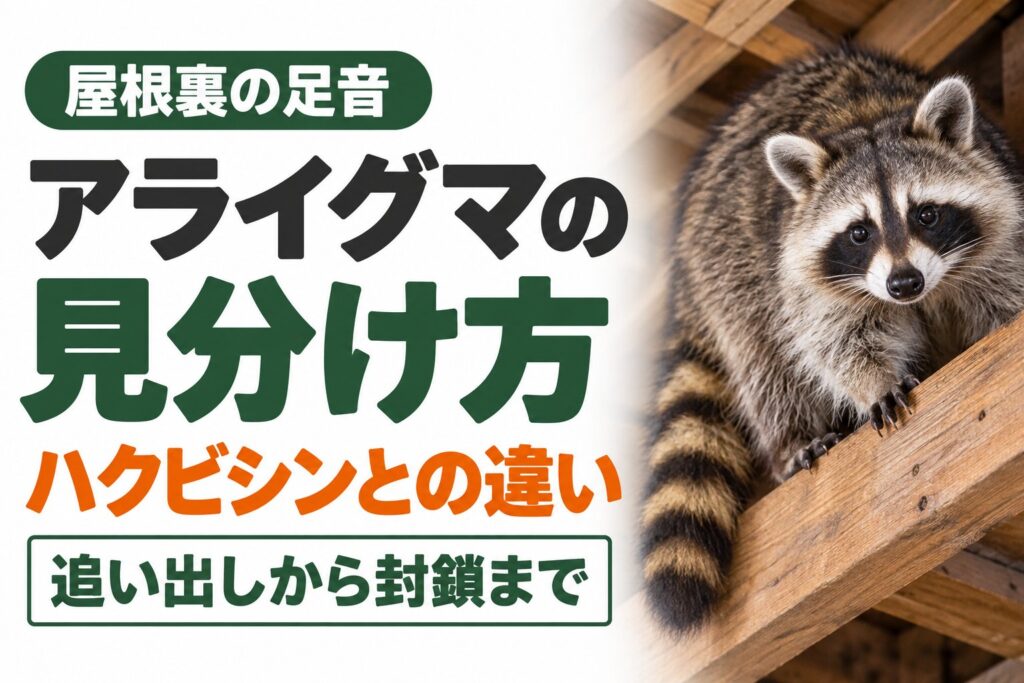 アライグマの屋根裏の足音｜ハクビシンとの見分け方と、追い出しから封鎖まで