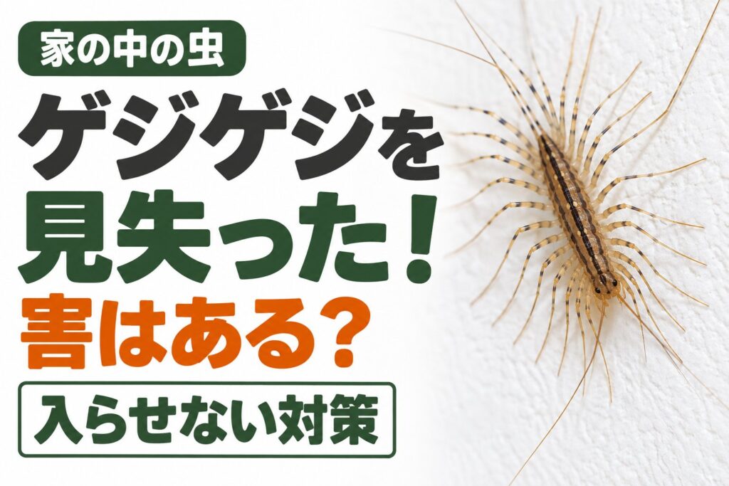 家の中のゲジゲジを見失った！害はある？入らせない対策
