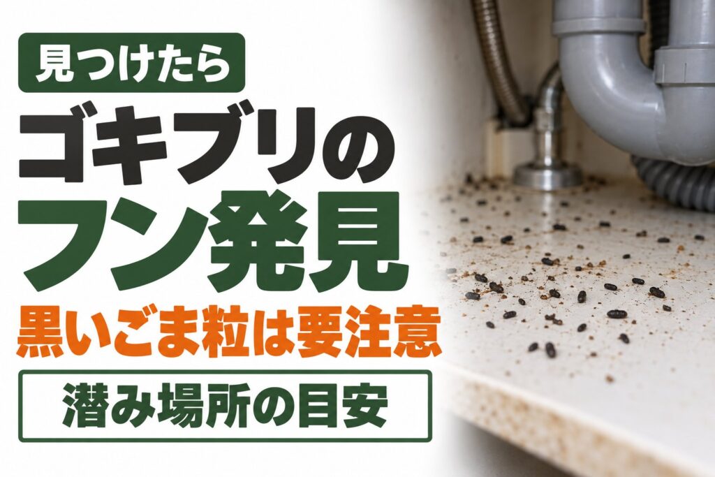 ゴキブリのフンを見つけたら｜見分け方とフンからわかる潜み場所・対策