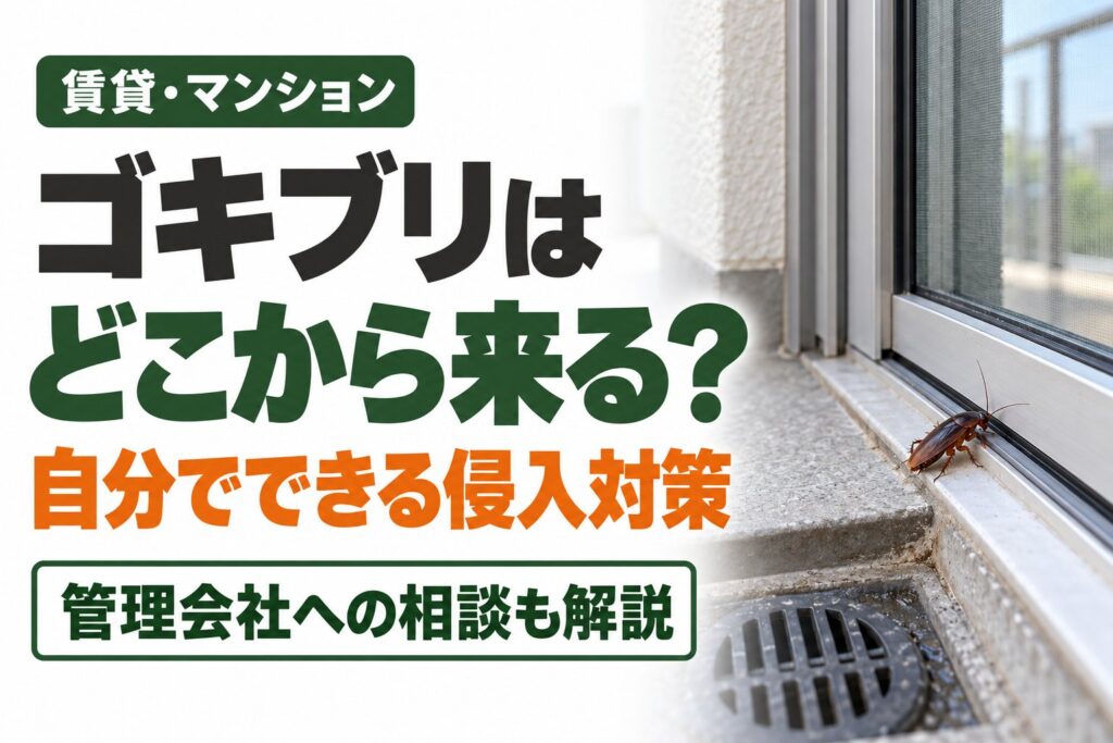 賃貸・マンションのゴキブリはどこから来る？自分でできる侵入対策