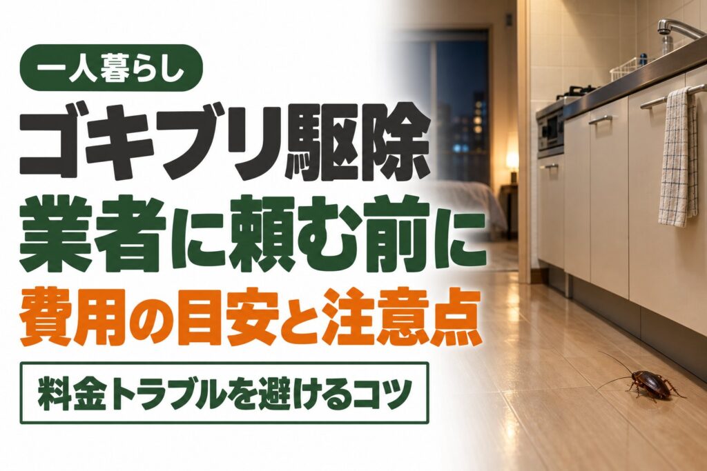 一人暮らしでゴキブリ駆除業者に頼む前に