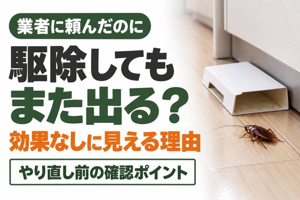ゴキブリ駆除業者に頼んだのにまた出る 効果なしに見える理由
