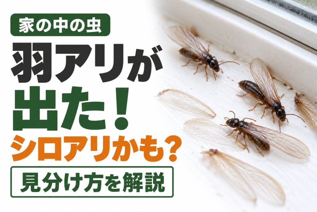 家の中に羽アリが出た原因は？シロアリとアリの見分け方と、すぐ確かめること