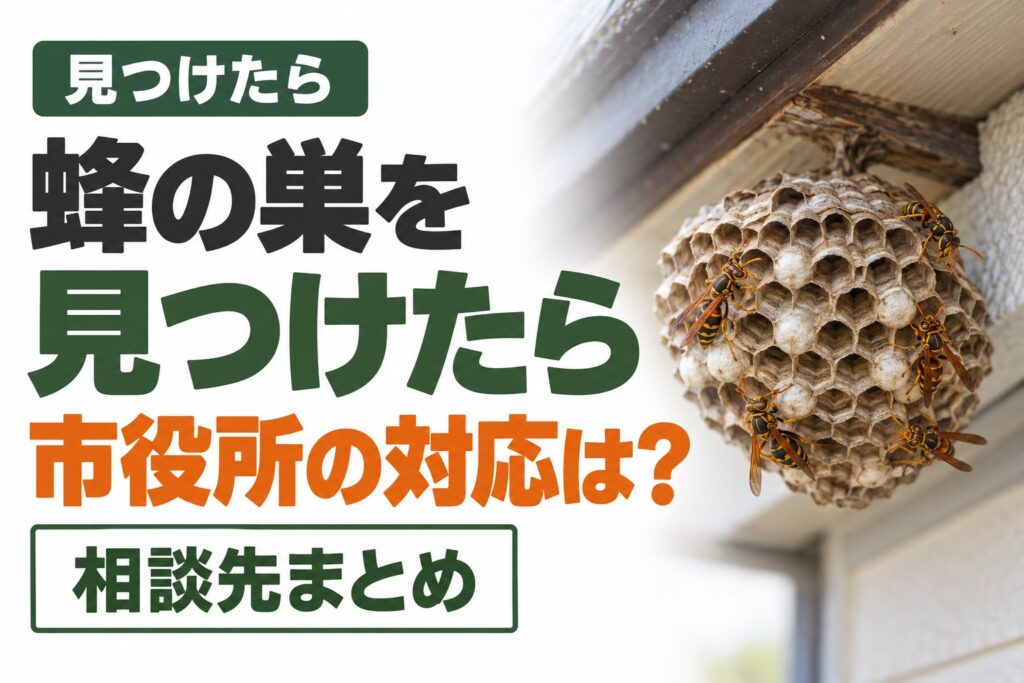 蜂の巣を見つけたら？｜市役所は駆除してくれるのか・相談先と注意点