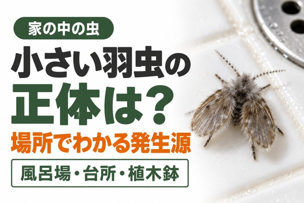 家の中を飛ぶ小さい羽虫の正体｜風呂場・台所・観葉植物、場所でわかる発生源