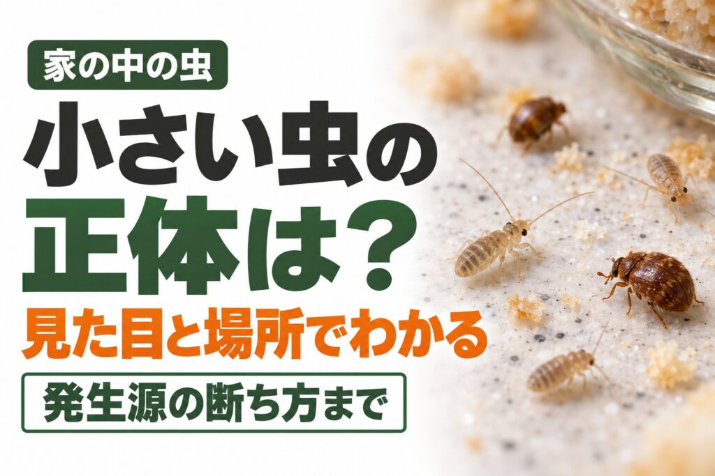 家の中に小さい虫がいる！見た目と場所でわかる正体と、発生源の断ち方