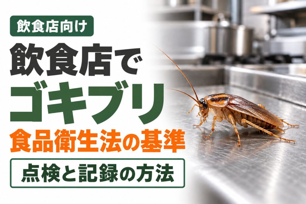 飲食店でゴキブリを見つけたら｜食品衛生法の基準とHACCPに沿った対策・記録