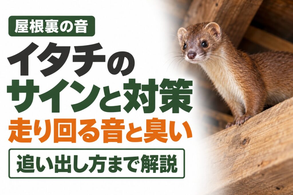 イタチの屋根裏の音と鳴き声｜サインの見分け方と追い出し方