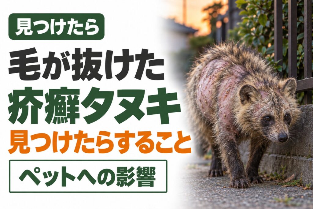 疥癬のタヌキを見つけたらどうする？｜毛が抜けた理由・ペットへの影響・相談先