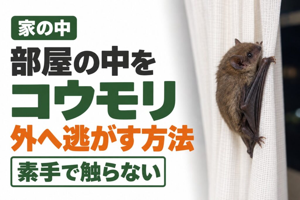 家の中にコウモリが入って飛び回るときは？｜外へ逃がす方法と住み着いたときの対策