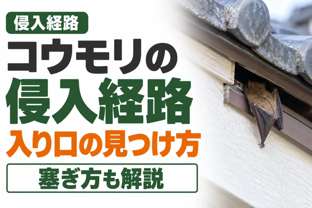 コウモリの侵入経路がわからない｜入り口の見つけ方と塞ぎ方を建物構造から解説