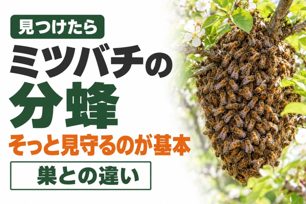 ミツバチの分蜂を見つけたら？｜蜂のかたまりの正体と待つ日数・相談先