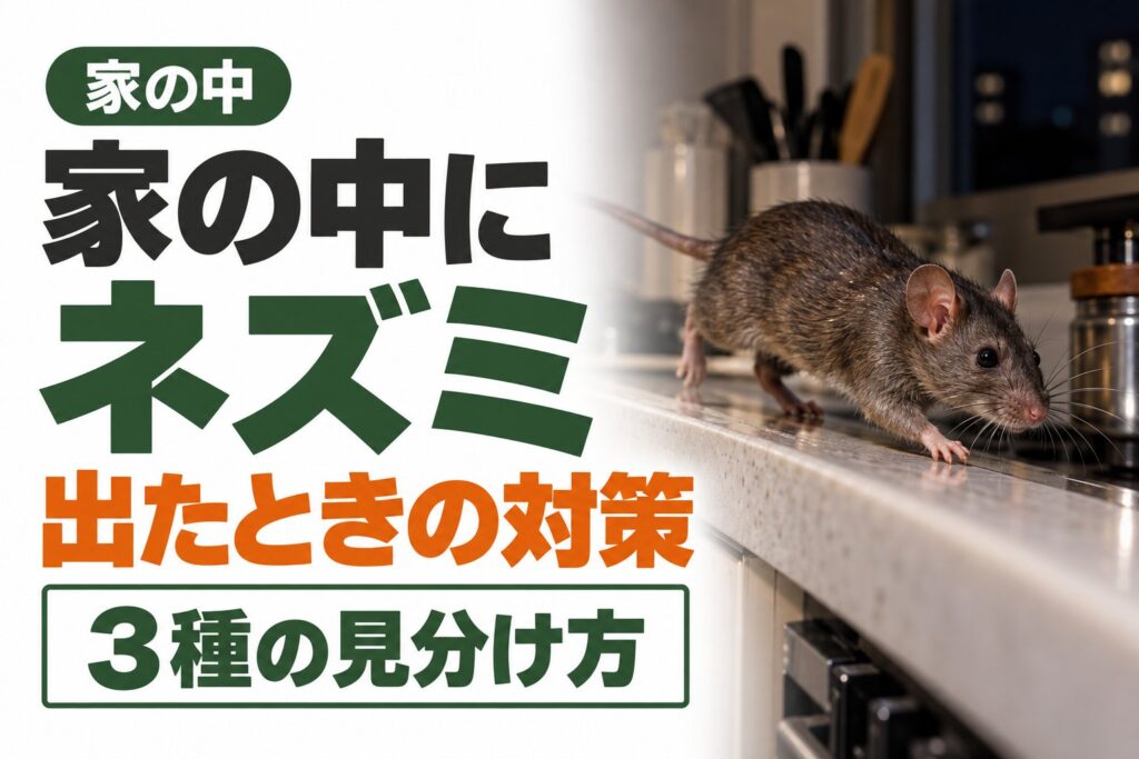 家の中にネズミが出たらどうする？｜3種類の見分け方・病気のリスク・自分でできる対策