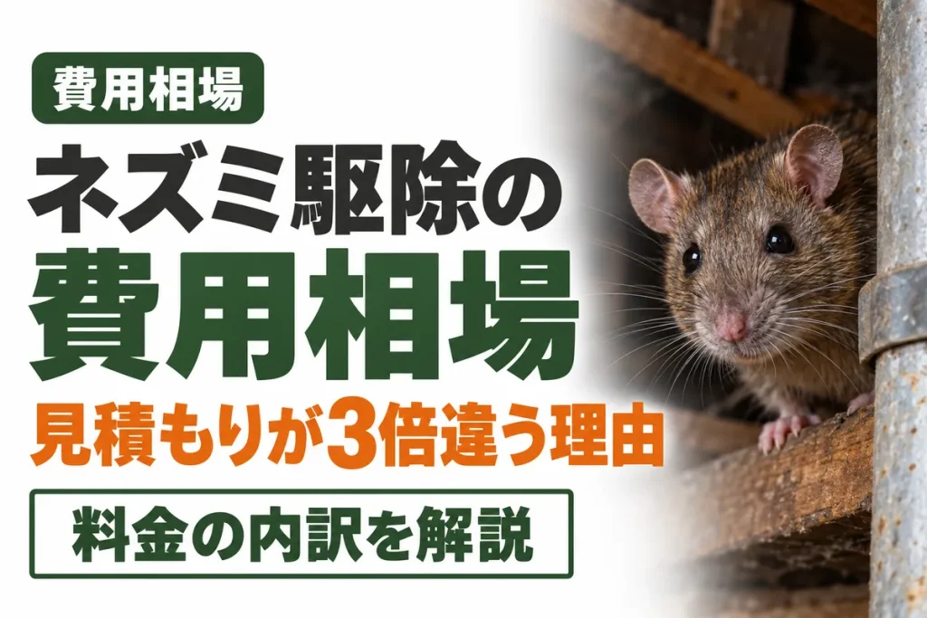 ネズミ駆除の費用相場｜「22,000円〜」と実際の見積もりが3倍違う理由