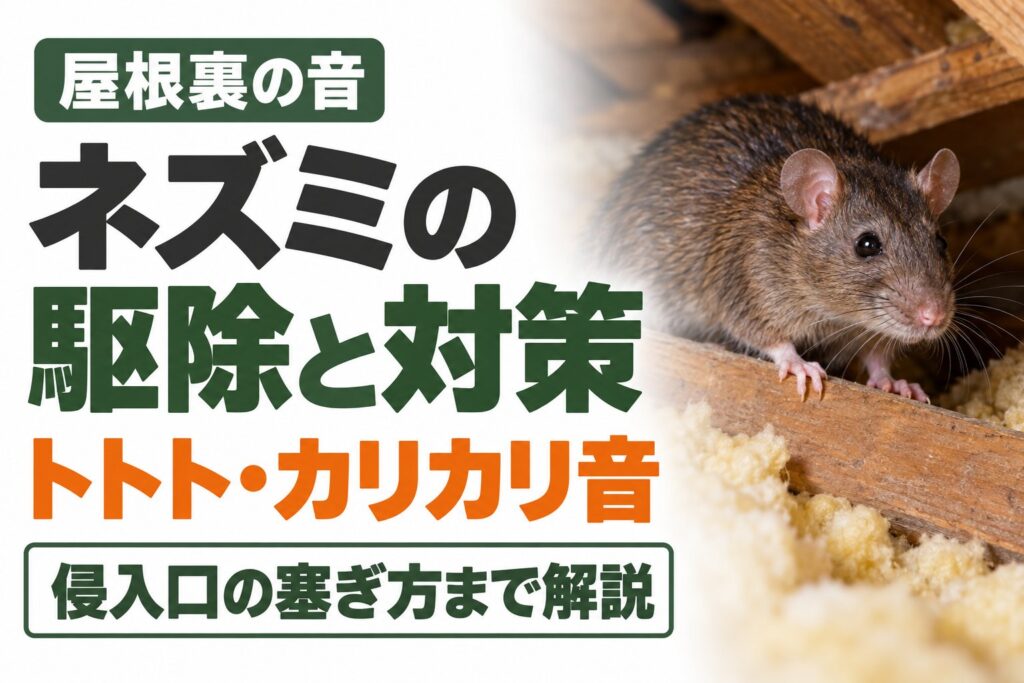 屋根裏のネズミの音｜足音の特徴と、自分でできる駆除・侵入口の塞ぎ方