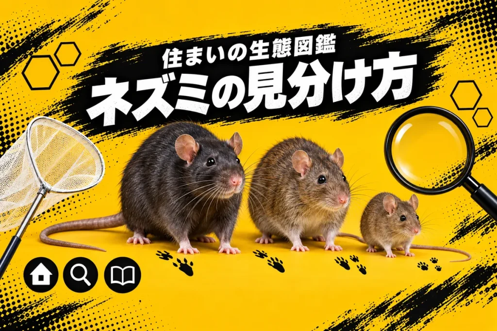 ネズミの種類と見分け方｜クマネズミ・ドブネズミ・ハツカネズミを尾と糞で判別する