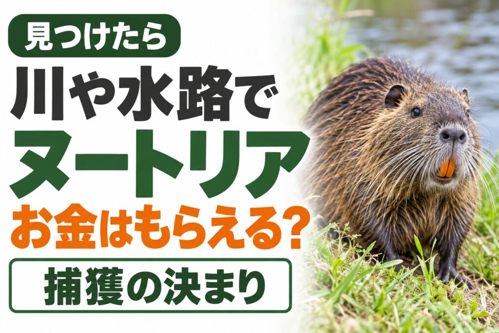ヌートリアを見つけたらどうする？｜お金はもらえるのか・大阪や姫路での捕獲の決まり