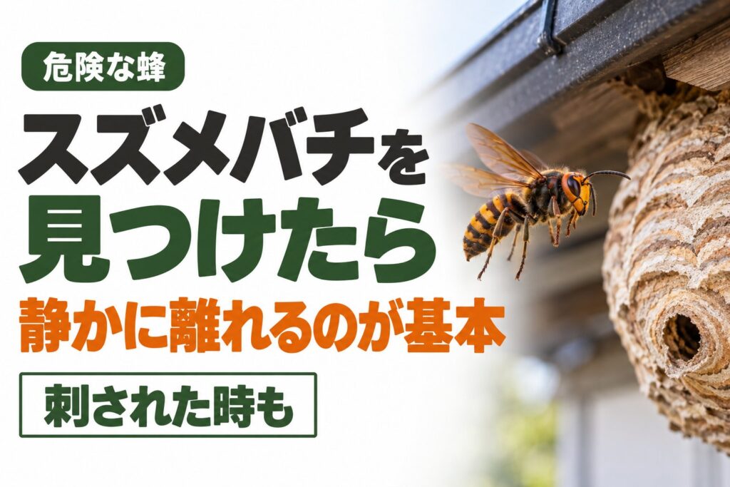 スズメバチを見つけたら？｜カチカチ音は警告・離れ方と刺されたときの対処