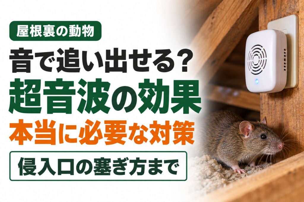 屋根裏の動物は音で追い出せる？超音波グッズの効果と本当に必要な対策