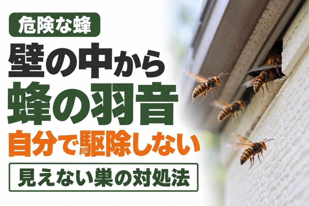 屋根裏・壁の中から蜂の羽音がする｜見えない場所の巣を自分で駆除してはいけない理由