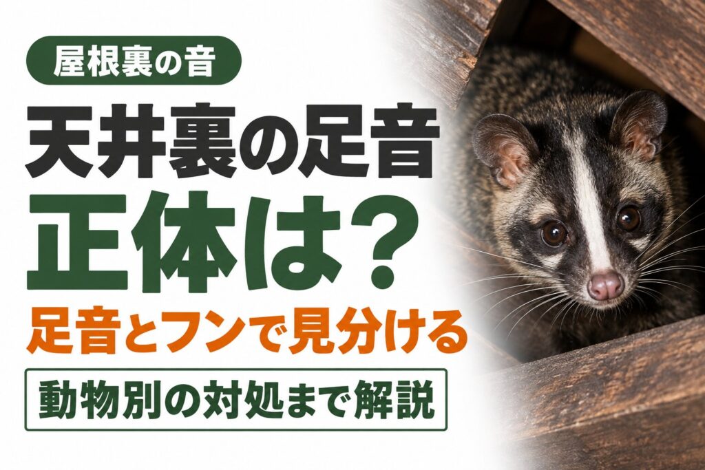 屋根裏・天井裏から音がする正体は？足音とフンで見分ける方法と対処